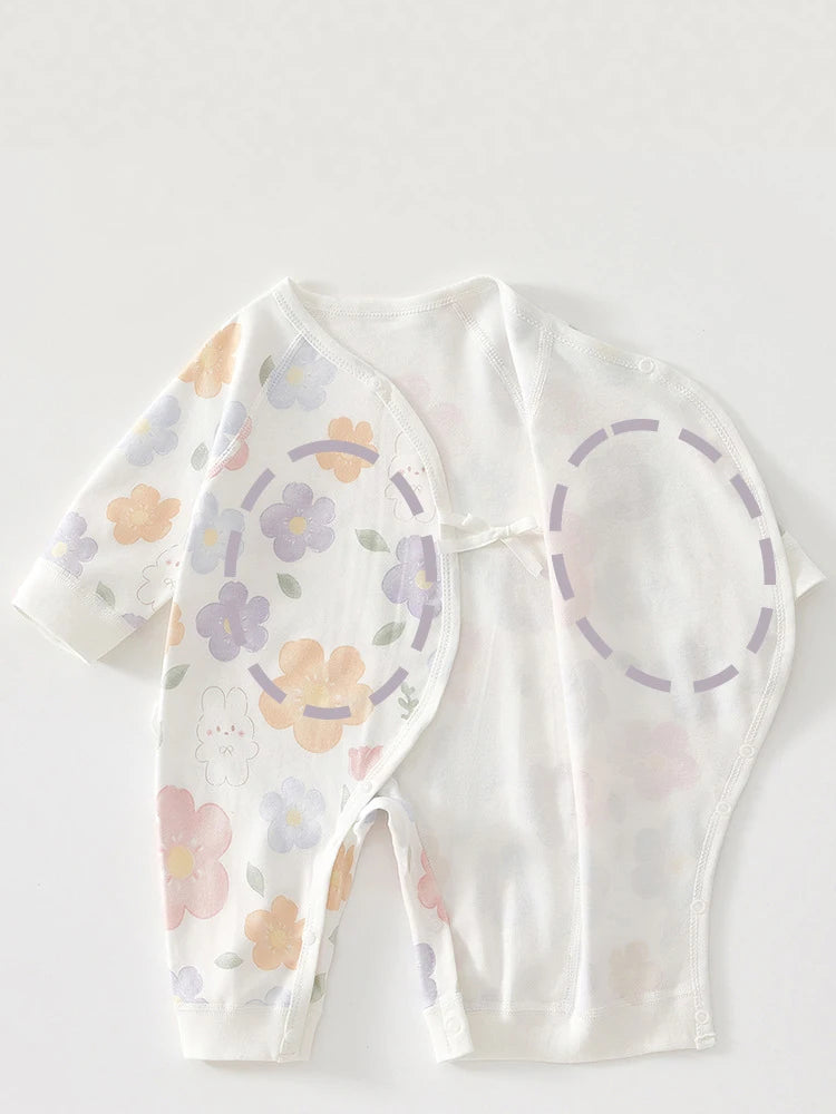 Baby Cotton Romper Pyjamas | Long Sleeve Spring & Autumn Newborn 0-6M