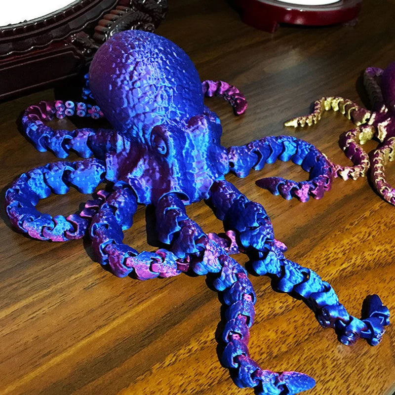 3D Printed Octopus Fidget Toy | Flexible Joints Desktop Ornament & Kids Gift
