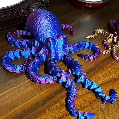 3D Printed Octopus Fidget Toy | Flexible Joints Desktop Ornament & Kids Gift