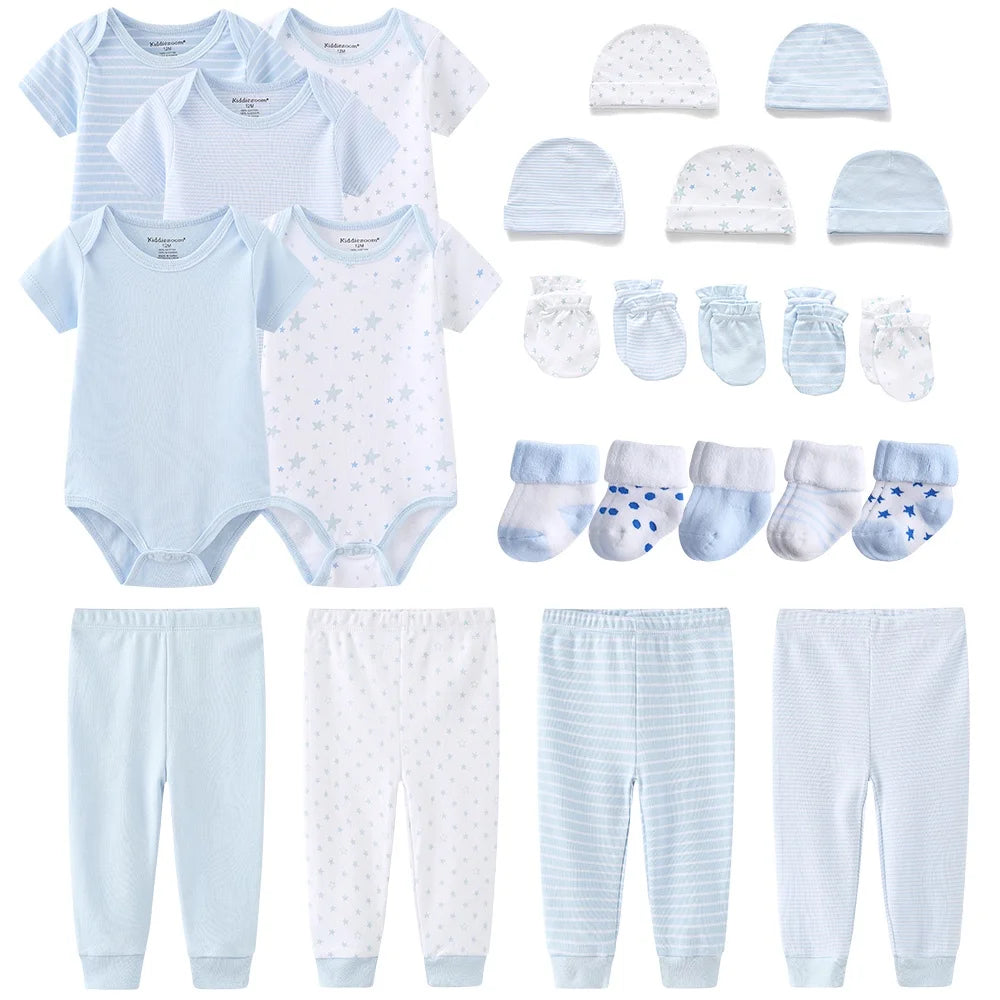 Newborn Baby 5-Piece Gift Set | Bodysuit, Pants, Gloves, Hat & Socks 0-12M