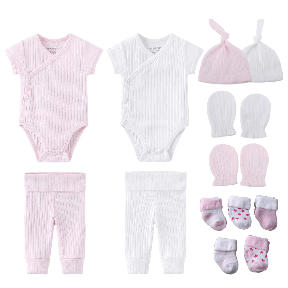 Newborn Baby 5-Piece Gift Set | Bodysuit, Pants, Gloves, Hat & Socks 0-12M