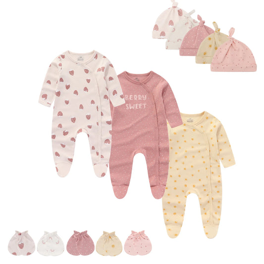 13-Piece Newborn Baby Gift Set | Rompers, Hats & Gloves 100% Cotton 0-12M