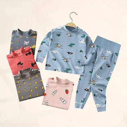 Kids Cotton Pyjama Long Johns Set | High Waist Underwear 9M-6 Years