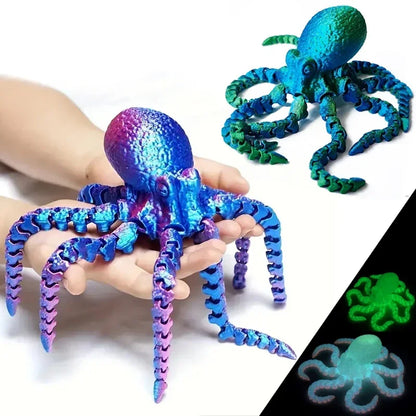 3D Printed Octopus Fidget Toy | Flexible Joints Desktop Ornament & Kids Gift