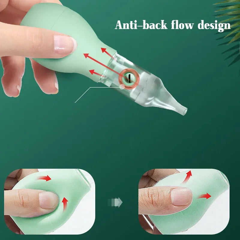 Baby Nasal Aspirator | Soft Silicone Nose Cleaner & Snot Sucker for Newborns, Anti-Backflow
