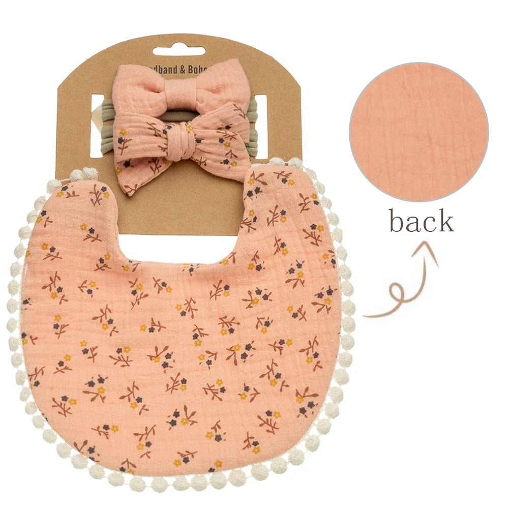 Baby Bib & Headband Gift Set