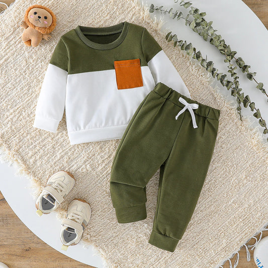 Baby Contrast Colour Sweatshirt & Jogger Set