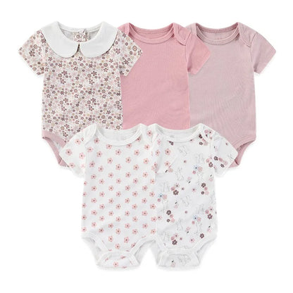 Baby Unisex Cotton Bodysuit 5-Pack | Short Sleeve Cartoon Print 0-12 Months