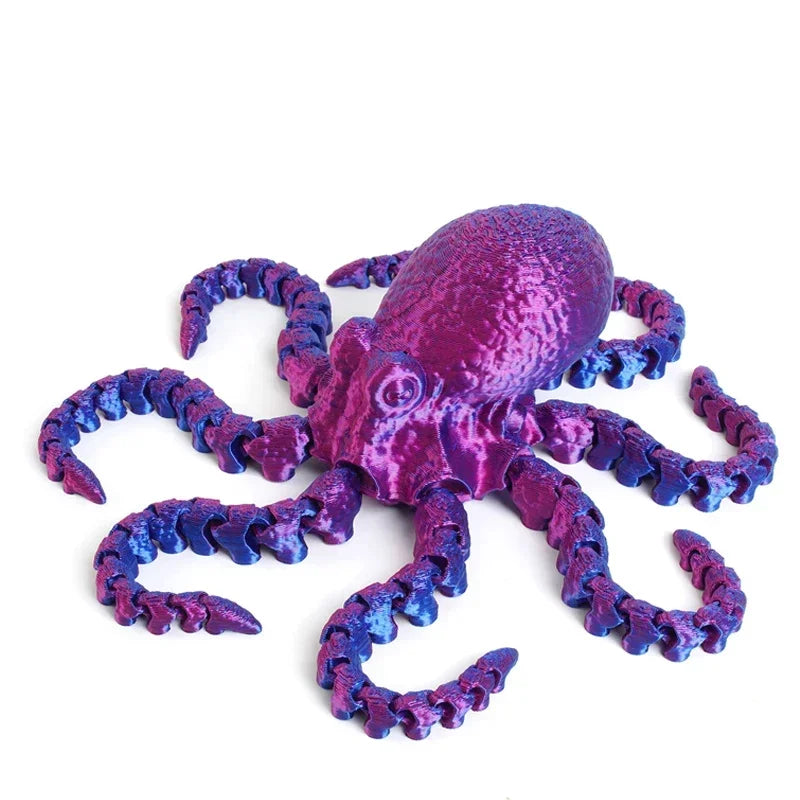 3D Printed Octopus Fidget Toy | Flexible Joints Desktop Ornament & Kids Gift