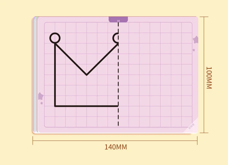Kids Montessori Symmetrical Drawing Cards | Pen Control Training Set (20 Patterns)