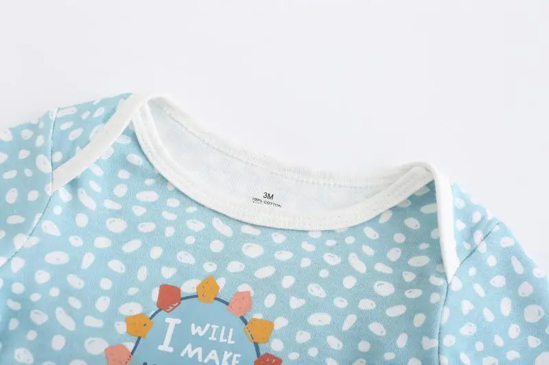 8-Piece Cotton Bodysuit & Pants Baby Set | Long Sleeve Cartoon Print 0-12M