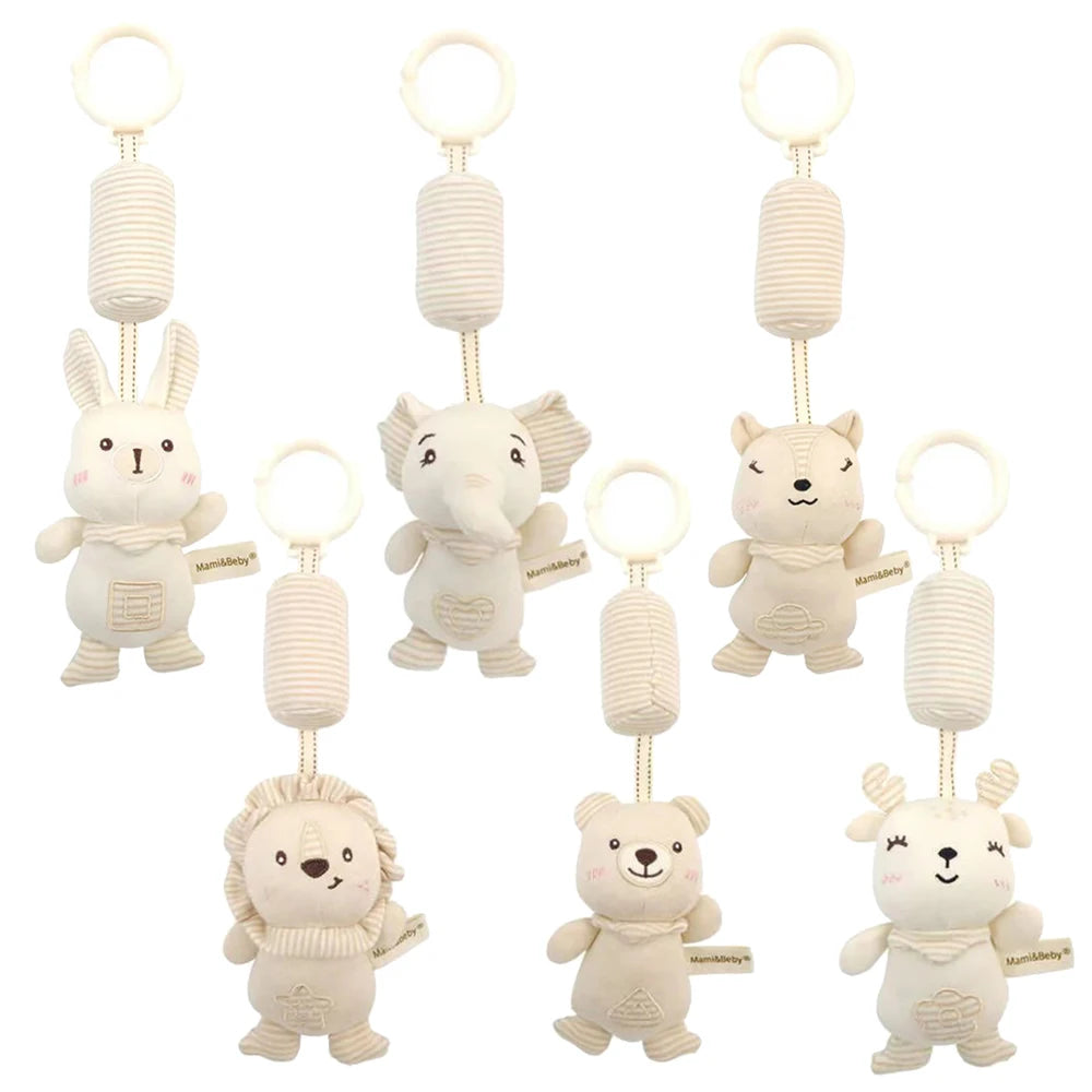 Baby Hanging Rattle Toy | High Contrast Plush Sensory Toy for Pram, Car Seat & Cot