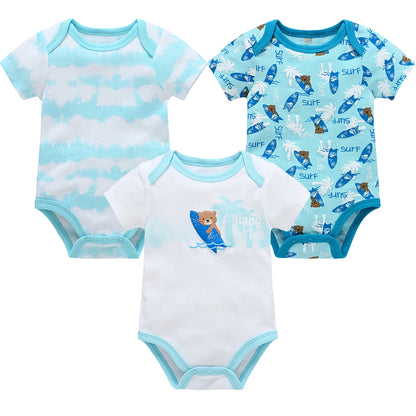 Baby Cotton Bodysuit 6-Pack | Short Sleeve Unisex Romper 0-12 Months