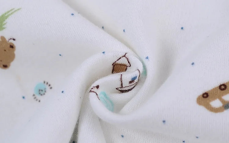 5-Piece Newborn Baby Clothing Set | Cartoon Cotton Tops & Pants 0-3 Months
