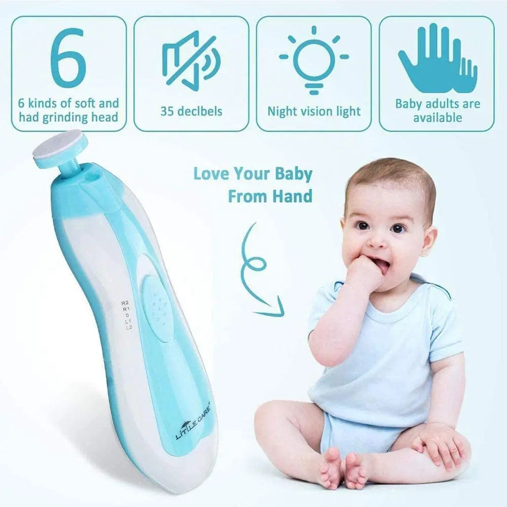 Electric Baby Nail Clipper with LED Light | 4-Speed Quiet Trimmer for Newborns