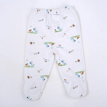 5-Piece Newborn Baby Clothing Set | Cartoon Cotton Tops & Pants 0-3 Months