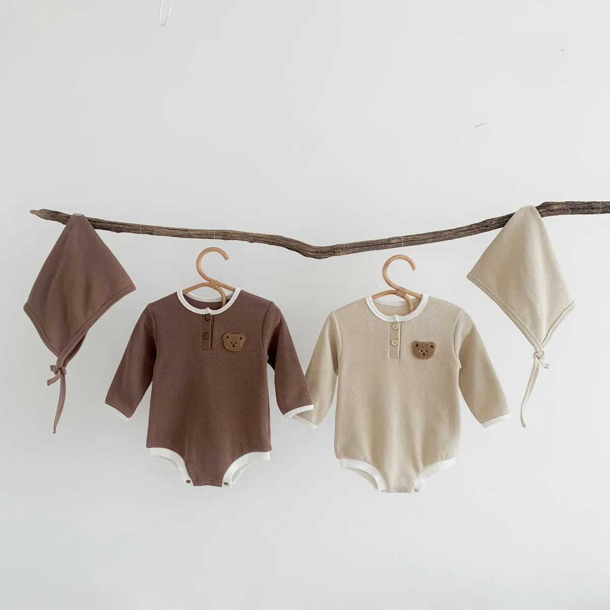 Baby Romper with Matching Hat — Cotton Unisex 0-12 Months