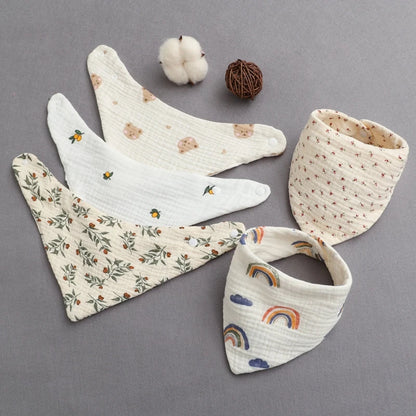 Baby Bandana Bib | Muslin Drool Bib for Teething Infants 0-12 Months