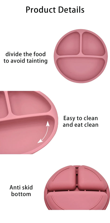 Baby Silicone Cartoon Dining Set | Plate, Cutlery & 4-Piece Options | BPA-Free