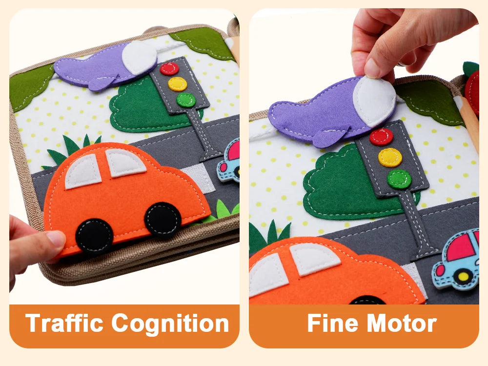 Montessori Giraffe Busy Book | Sensory Learning Quiet Book for Toddlers Ages 3-6