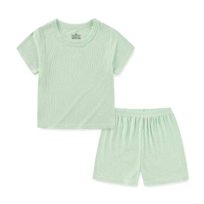 Kids Cotton 2-Piece Outfit Set | Short Sleeve Top & Shorts 12 Months–5 Years