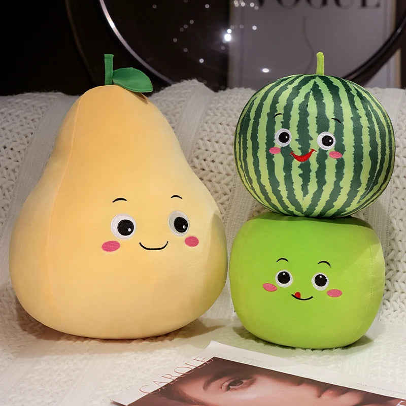 Kawaii Fruit Plush Toy | Soft Stuffed Fruit Pillow Doll | 6 Designs | 10cm, 20cm & 30cm