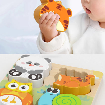 4-in-1 Wooden Animal Puzzle | Early Learning Jigsaw for Toddlers 1–3 Years