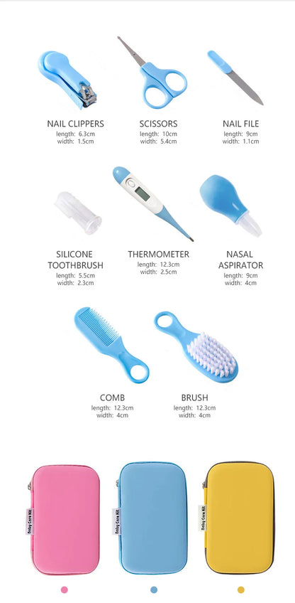 8-Piece Baby Grooming & Healthcare Kit | Nail, Hair & Thermometer Set for Newborns