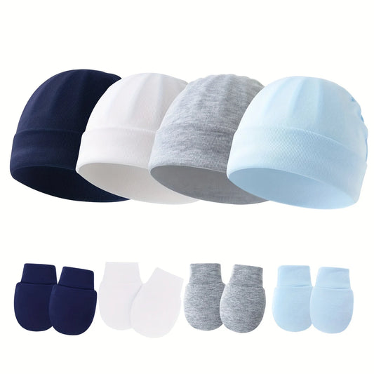 4-Pack Baby No-Scratch Mittens | Newborn Cotton Mittens for Boys & Girls