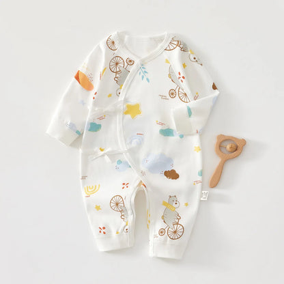 Baby Cotton Romper Pyjamas | Long Sleeve Spring & Autumn Newborn 0-6M