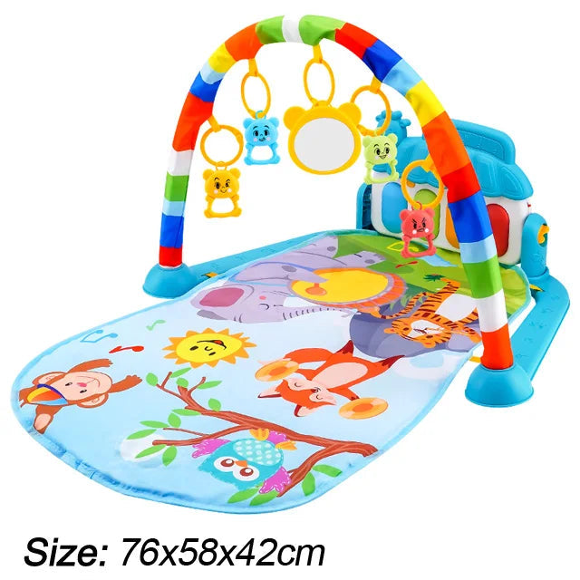 Baby Music Play Gym & Activity Mat | Piano Keyboard & Hanging Toys