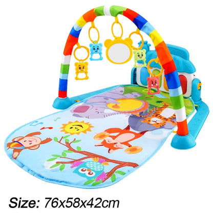 Baby Music Play Gym & Activity Mat | Piano Keyboard & Hanging Toys