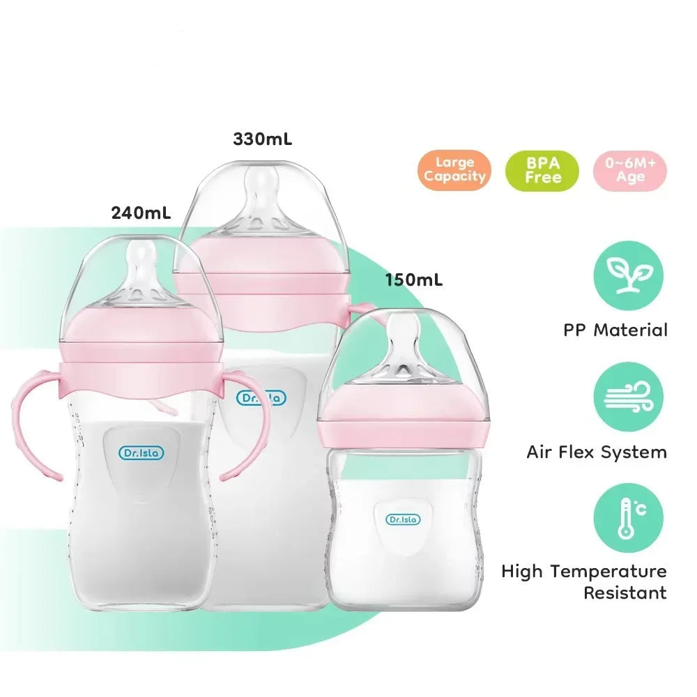 PP Baby Bottle with Handle | Anti-Colic Newborn Feeding Bottle 150ml / 240ml / 330ml