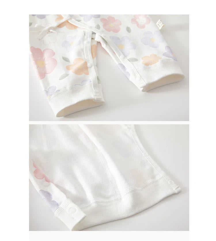 Baby Cotton Romper Pyjamas | Long Sleeve Spring & Autumn Newborn 0-6M