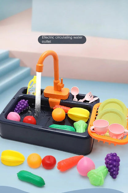 Kids Kitchen Sink Toy | Pretend Play Dish Wash Set for Children
