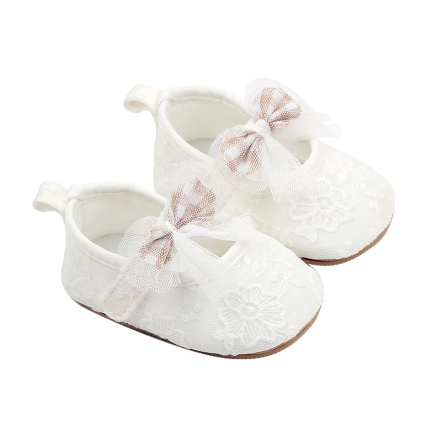 Baby Girls Bow Flower Soft Sole Princess Shoes | Non-Slip First Walker 0-18 Months