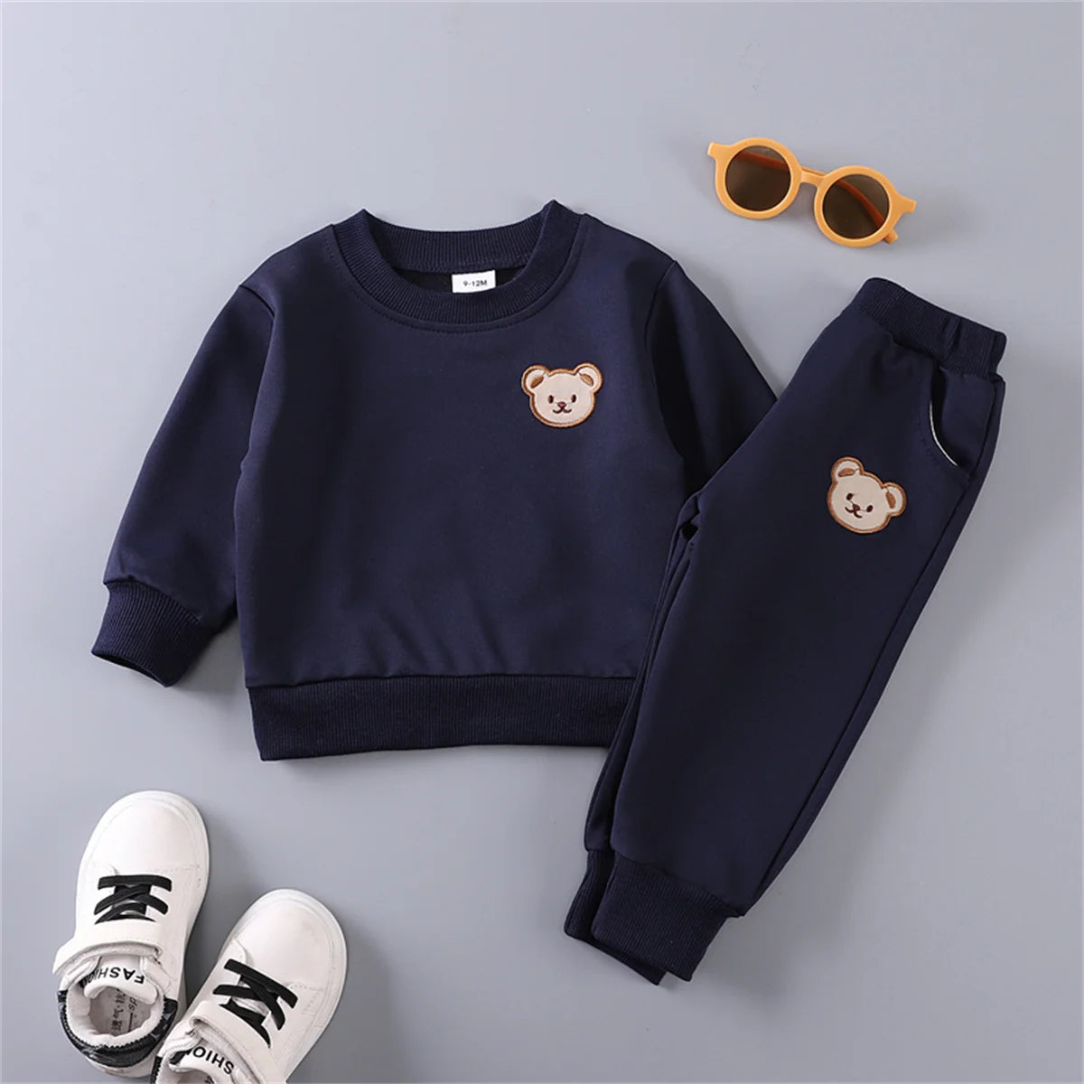 Baby Bear Embroidered Hoodie Set 2PCS | Long Sleeve 3-24 Months