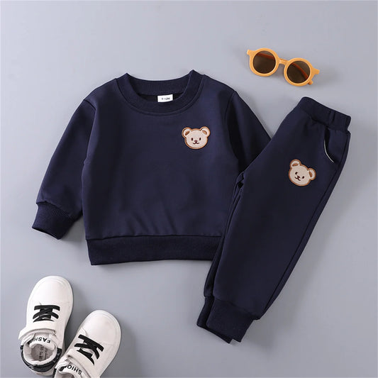 Baby Bear Embroidered Hoodie Set 2PCS | Long Sleeve 3-24 Months
