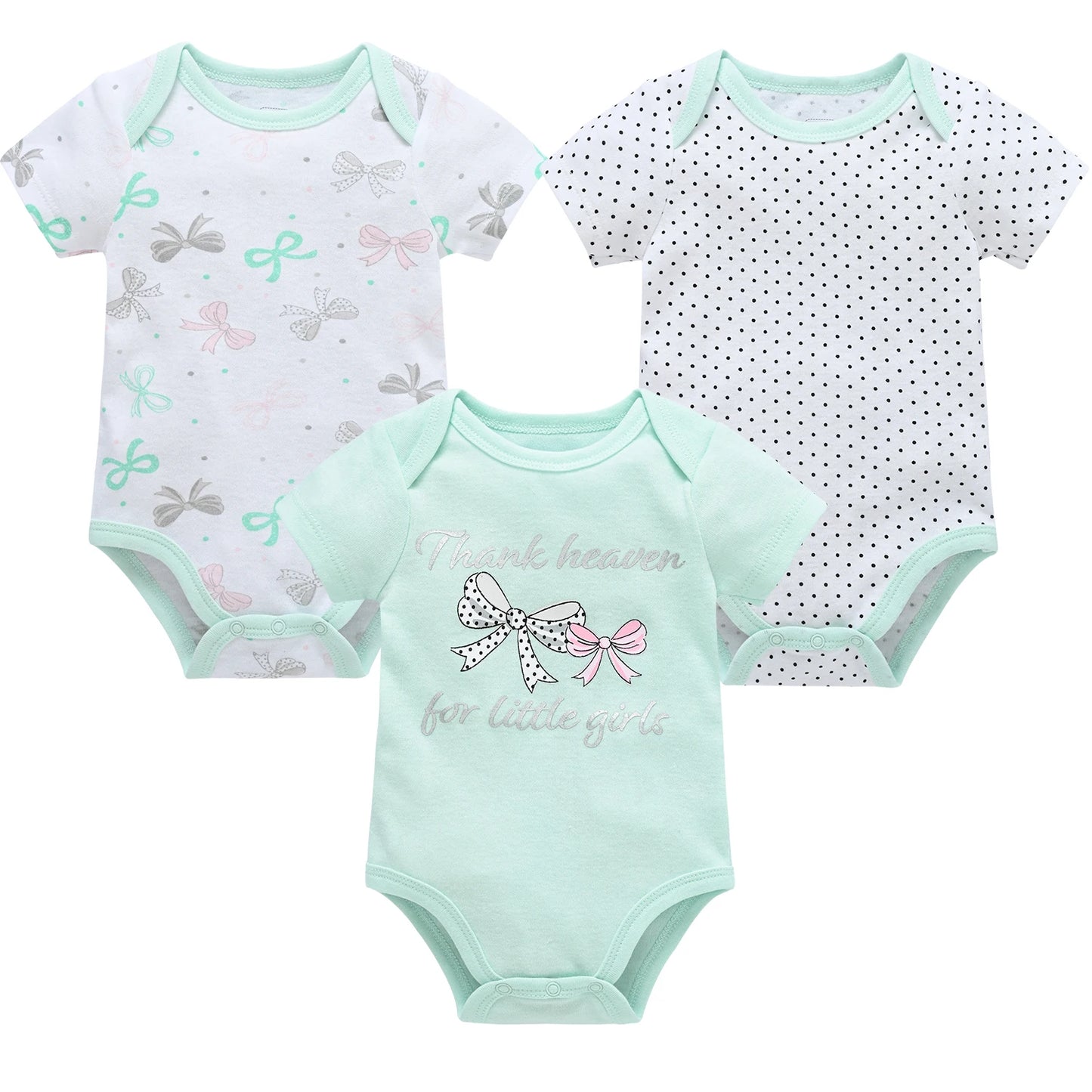 Baby Cotton Bodysuit 6-Pack | Short Sleeve Unisex Romper 0-12 Months