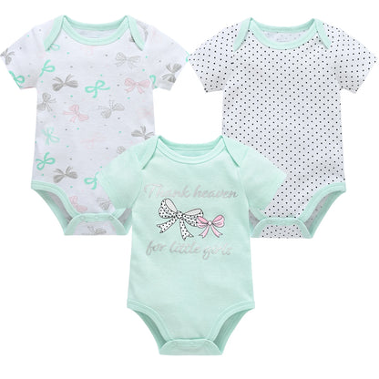 Baby Cotton Bodysuit 6-Pack | Short Sleeve Unisex Romper 0-12 Months
