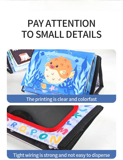 Black & White Baby Cloth Book | Montessori Sensory Toy with Mirror for Newborns 0–12 Months